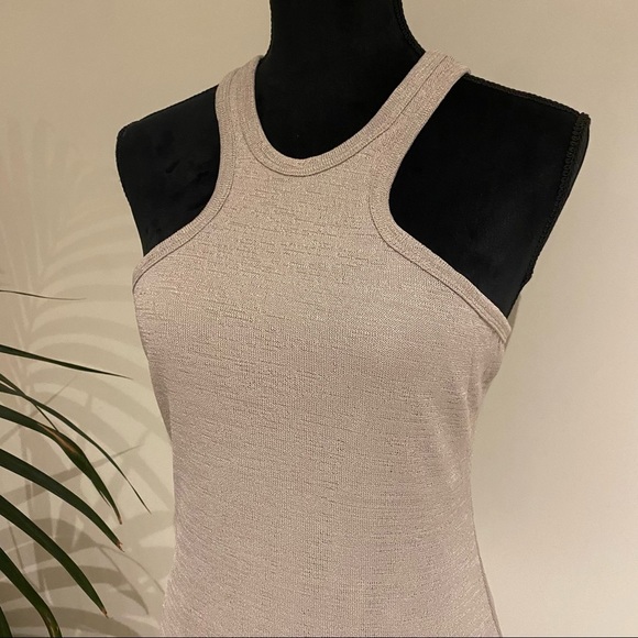 SEDUCE Knit Beige Top Stretch American Halter Neckline Fully Lined City Boho 10 - Picture 3 of 7